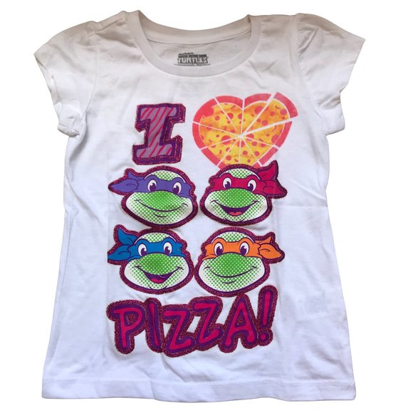 Other - 💲Teenage Mutant Ninja Turtles Toddler Girls T Shirt - I Love Pizza